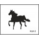 Pískovaná třetinka se jménem a obrázkem motiv koně