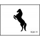 Pískovaný tuplák se jménem a obrázkem motiv koně
