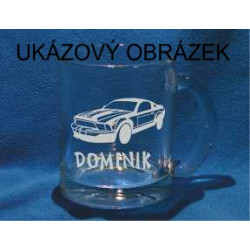 Pískovaný hrnek se jménem, obrázkem auto 1